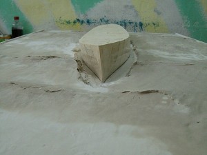 Создание макета водной поверхности для модели чайного клипера.