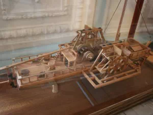 Модель корабля, Класс С-3. Водоходное судно Кулибина И.П., масштаб 1:100, Сергей Богданов, г. Нижний Новгород.